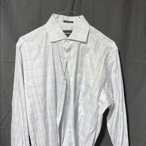 Neiman Marcus Classic White and Blue Checkered Shirt